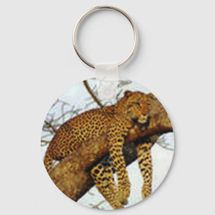 Porte-clés Léopard paresseux dans un porte - clé d'arbre