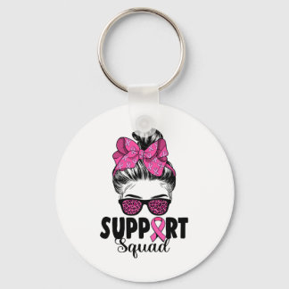 Porte-clés Leopard Sungles Messy Bun Support Squad Breast Can