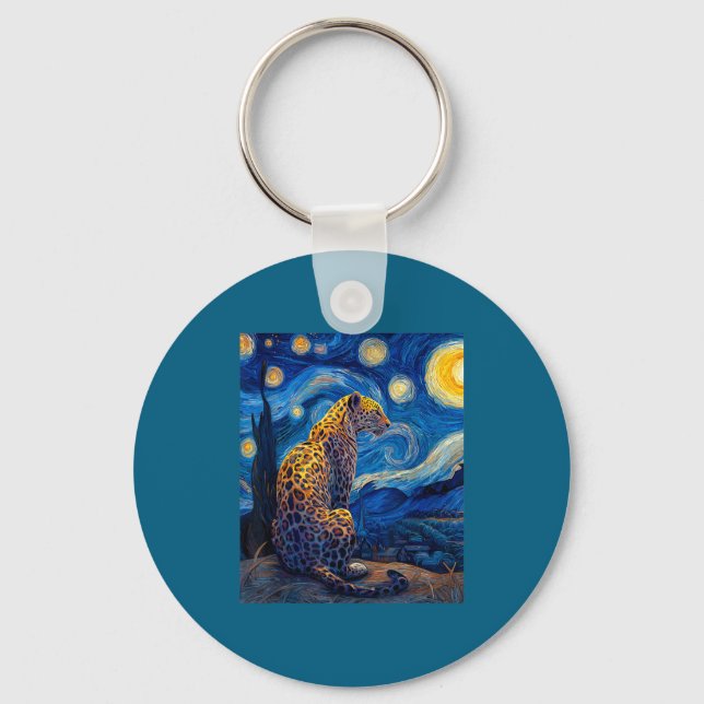 Porte-clés Leopard - Van Gogh Style Starry Night Funny Graphi (Recto)