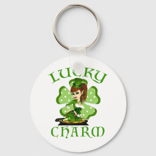 Porte-clés Leprechaun Girl Lucky Charm Porte - clé