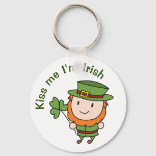 Porte-clés Leprechaun Kiss Me Je suis Irlandais