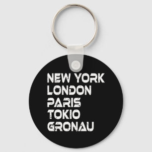 Porte-clés Les adeptes de Gronau New York Londres Tokyo Paris