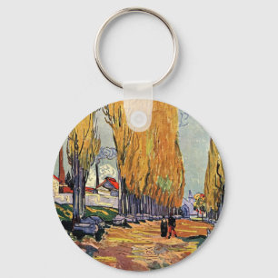 Porte-clés Les Alyscamps de Van Gogh. Paysage d'automne