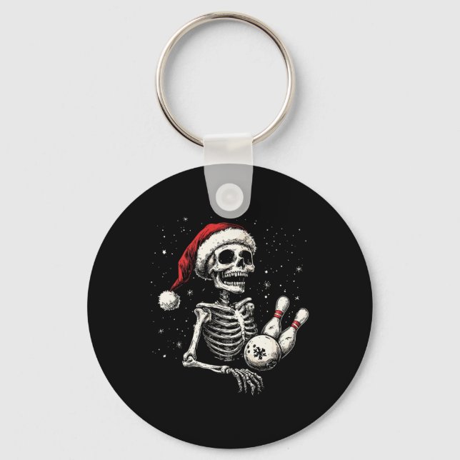 Porte-clés Les amateurs de bowling Funny Père Noël Skeleton C (Recto)