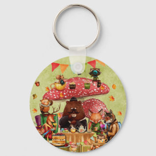 Porte-clés Les amis des bois à Teatime en forêt