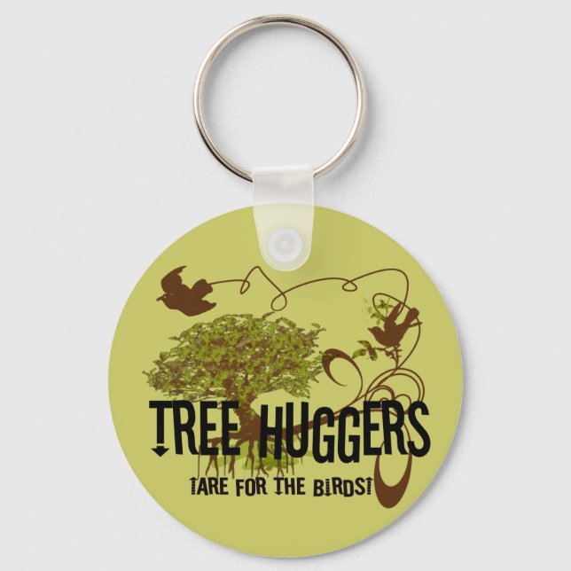 Porte-clés Les amoureux des arbres sont pour les oiseaux (Recto)