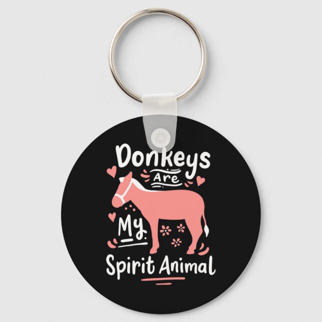 Porte-clés Les ânes sont mon esprit animal (Recto)