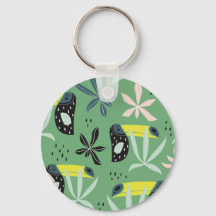 Porte-clés Les animaux de la jungle, les éléments tropicaux,