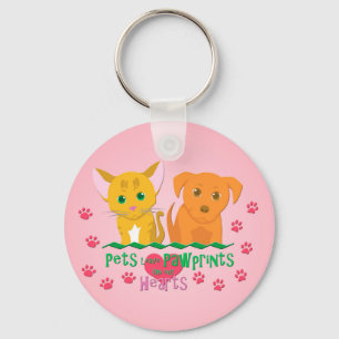 Porte-clés Les animaux laissent des empreintes sur nos coeurs