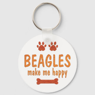 Porte-clés Les beagles me rendent heureux