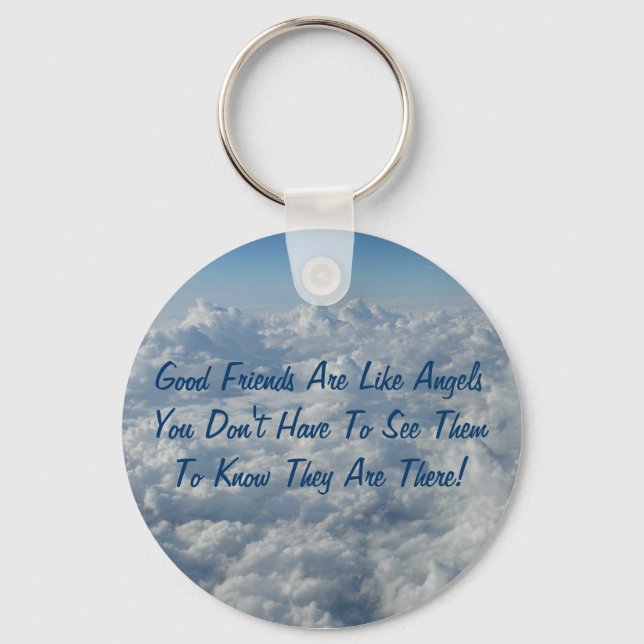 Porte-clés Les Bons Amis Sont Comme Les Anges (Recto)