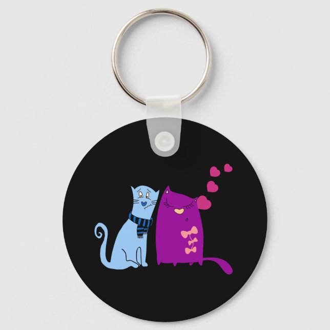 Porte-clés Les chats adorent le design (Recto)