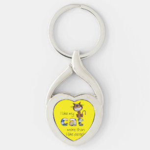 Porte-clés "Les chats, meilleure compagnie que les hommes" Œu