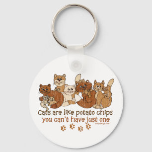 Porte-clés Les chats sont comme des chips