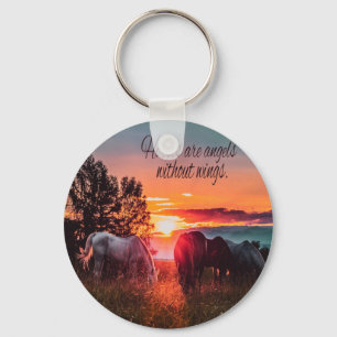 Porte-clés Les chevaux sont des anges sans ailes