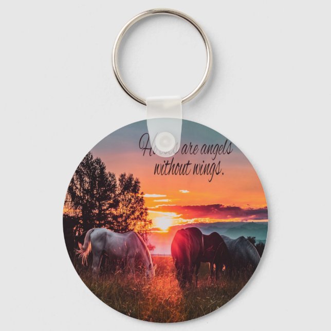 Porte-clés Les chevaux sont des anges sans ailes (Recto)