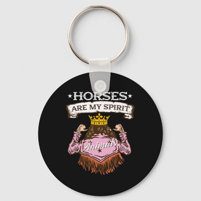 Porte-clés Les Chevaux Sont Mon Esprit Animaux I Equestrian P (Recto)