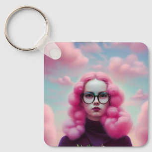 Porte-clés Les cheveux roses