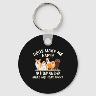 Porte-clés Les chiens me rendent heureux les humains me font
