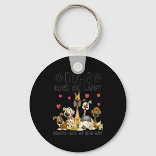 Porte-clés Les chiens me rendent heureux les humains me font