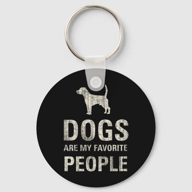 Porte-clés Les chiens sont mes personnes préférées (Recto)