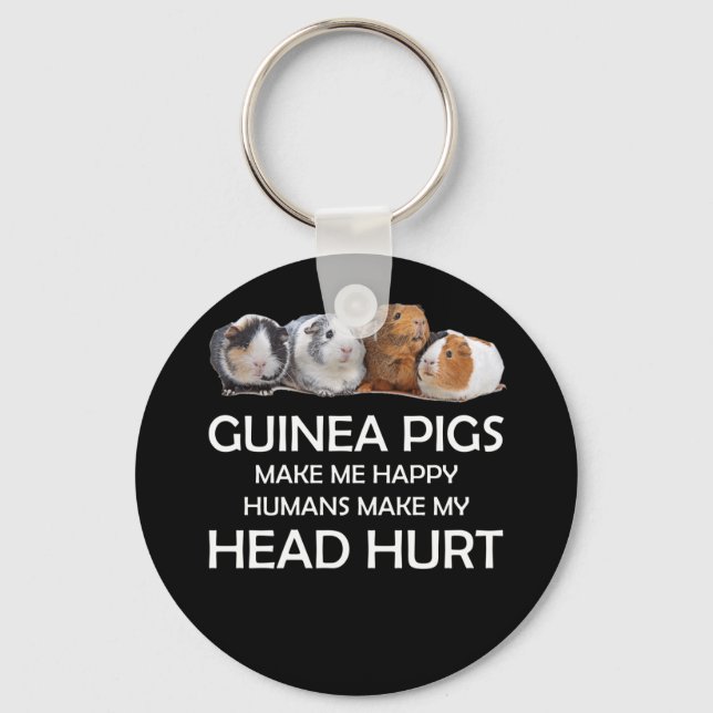 Porte-clés Les cochons de Guinée me rendent heureux Humains m (Recto)