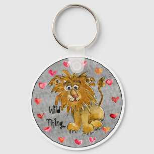 Porte-clés Les coeurs de lion de bande dessinée colorent/les