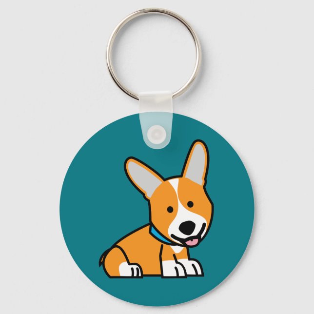 Porte-clés Les Corgis de corgi poursuivent le Pembroke (Recto)