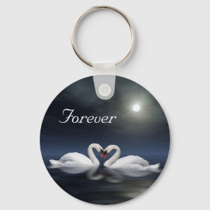 Porte-clés Les cygnes qui aiment