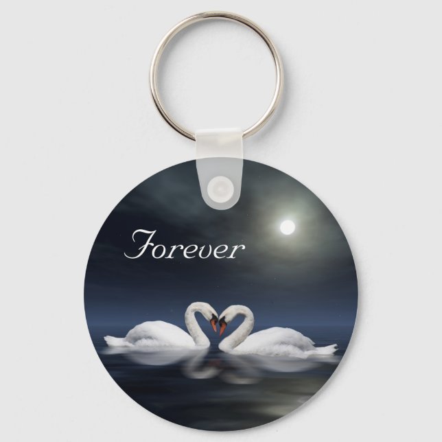 Porte-clés Les cygnes qui aiment (Recto)