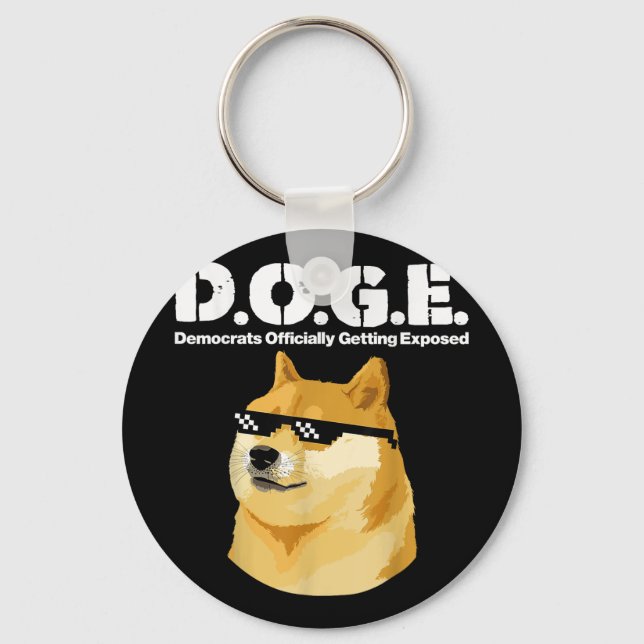 Porte-clés Les Démocrates De Mème Doge Officiellement Exposés (Recto)