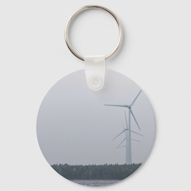 Porte-clés Les éoliennes produisent de l'énergie (Recto)