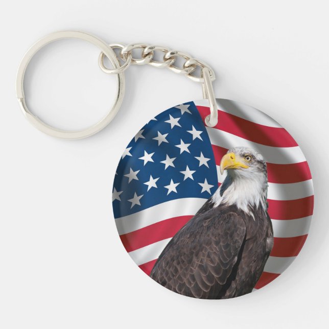 Porte-clés Les Etats-Unis diminuent avec Eagle chauve (Devant)