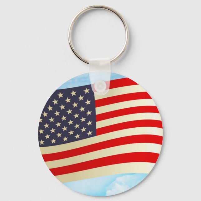 Porte-clés Les étoiles du drapeau américain frappent les trou (Recto)