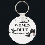 PORTE-CLÉS LES FEMMES AU POUVOIR SERVENT<br><div class="desc">FEMMES RÈGNES LES HOMMES SERVENT DES PRODUITS</div>