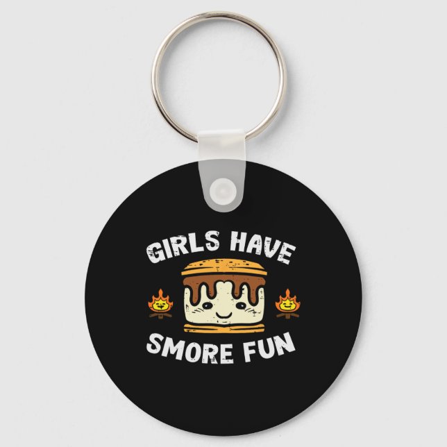 Porte-clés Les filles de camping ont plus de plaisir Smore Fi (Recto)