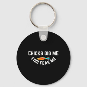 Porte-clés Les filles m'admirent les poissons me craignent