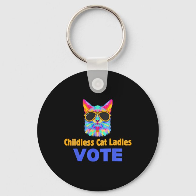 Porte-clés Les filles sans chats votent bleu (Recto)