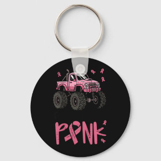 Porte-clés Les garçons cool portent un camion monstre rose po