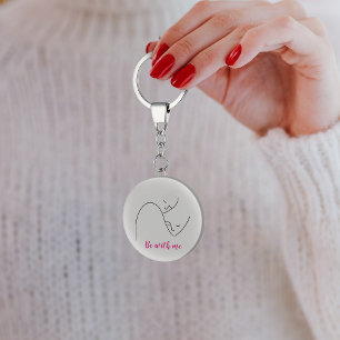 Porte-clés Les gens font face à des lignes porte - clé