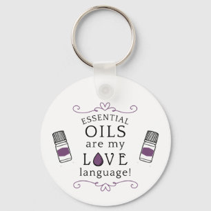 Porte-clés Les huiles sont mon langage de l'amour Violet