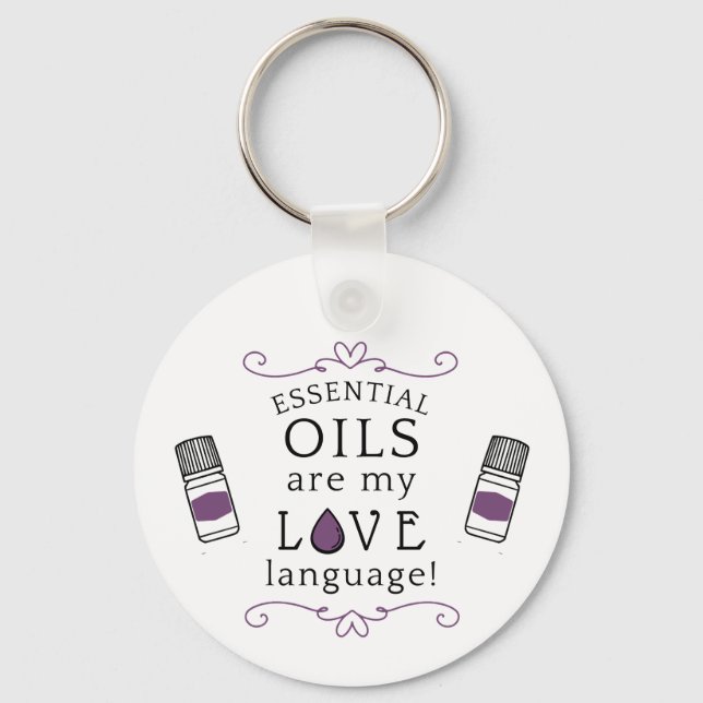 Porte-clés Les huiles sont mon langage de l'amour Violet (Recto)