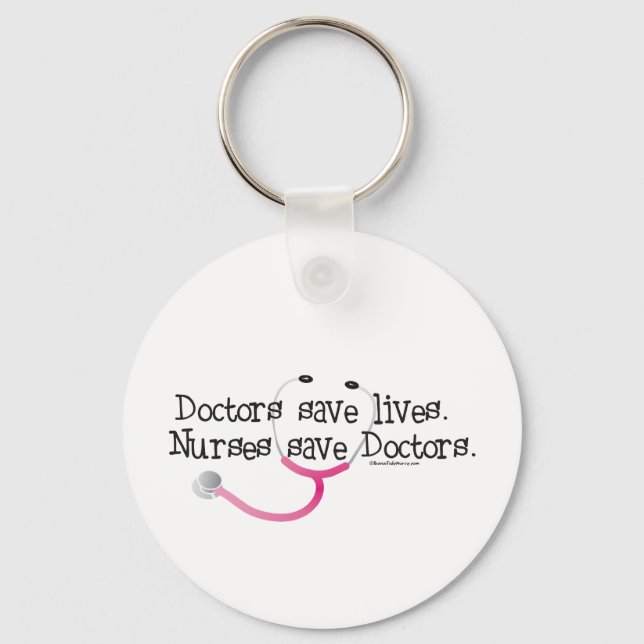 Porte-clés Les infirmières sauvent les médecins (Recto)