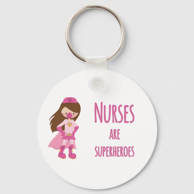 Porte-clés Les infirmières sont des super-héros (Recto)