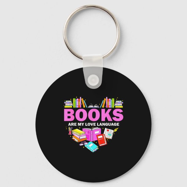 Porte-clés Les livres sont mon langage de l'amour Lectrice am (Recto)