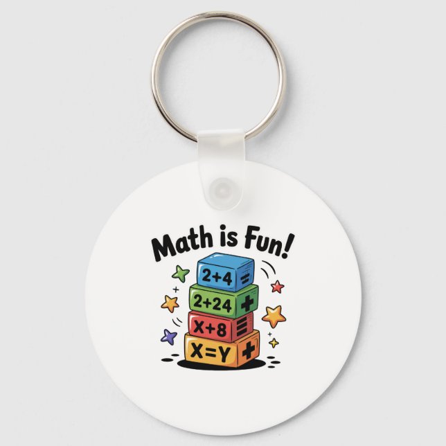 Porte-clés Les maths sont des autocollants amusants (Recto)