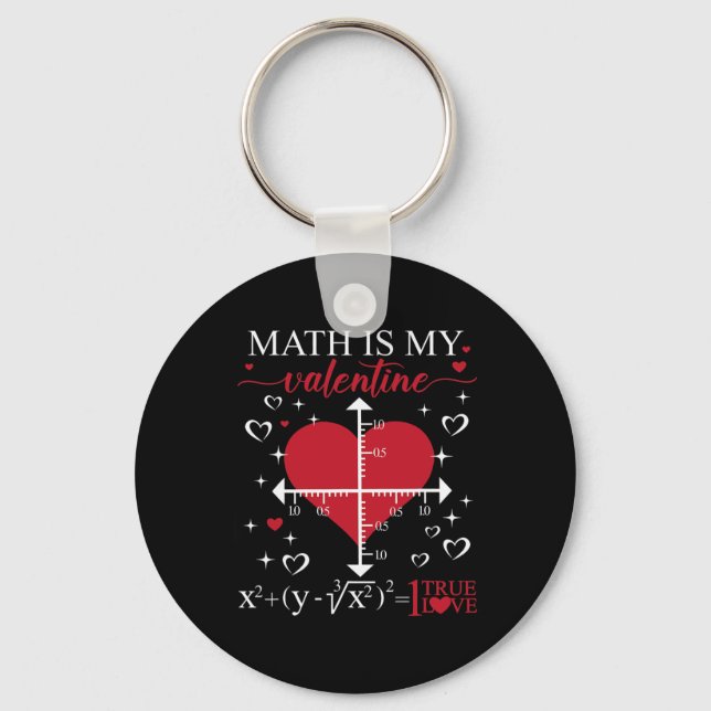 Porte-clés Les maths sont ma Saint-Valentin Géométrie Prof de (Recto)