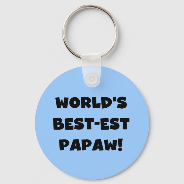 Porte-clés Les meilleurs cadeaux Papaw du monde de Black Text (Recto)