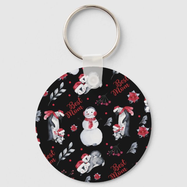 Porte-clés Les Meilleurs Pingouins de Noël (Recto)