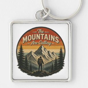 Porte-clés Les montagnes appellent – Randonnée vintage